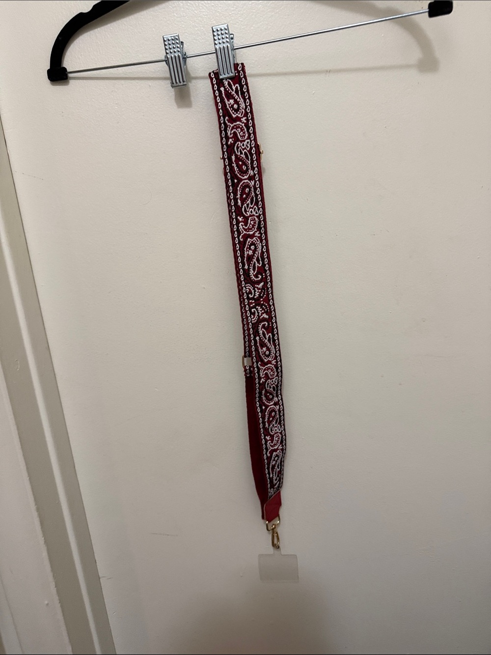 Dark Red Paisley Badge Lanyard with ID Holder